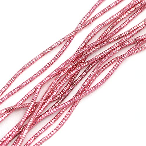 ECYC Ltd 10g 1.5mm French Bullion Wire, Spiral Copper Coil Wire French Coil Embroidery Wire French Metallic Wire Flexible Jewelry Wire for Embroidery, Beading, Jewelry Making, Garment Design - color: Pink