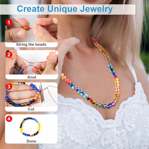 XSEINO About 1200pcs 6mm Crack Glass Beads Bracelet Making Kit,24 Style Crack Sunshine Yellow Series Colorful Crystal Beads for Jewelry Bracelet Making,DIY Crafts,Friendship Bracelets,Necklaces - color: Autumn Yellow