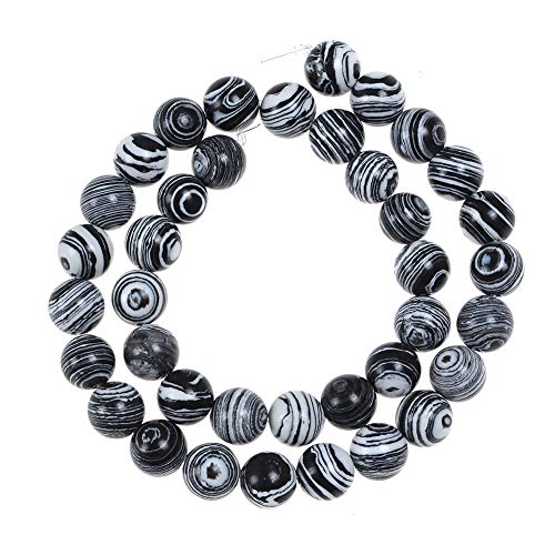 Natural Stone Beads 6mm Black White Peacock Stone Round Loose Beads Crystal Energy Stone Healing Power for Jewelry Making DIY,1 Strand 15" - color: Black White Peacock, size: 6MM