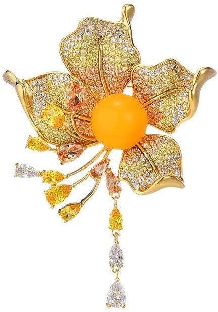 Flower Brooch for Women Rhinestone Flower Brooch Pins Floral Brooches Jewelry Gift for Mom Wife
