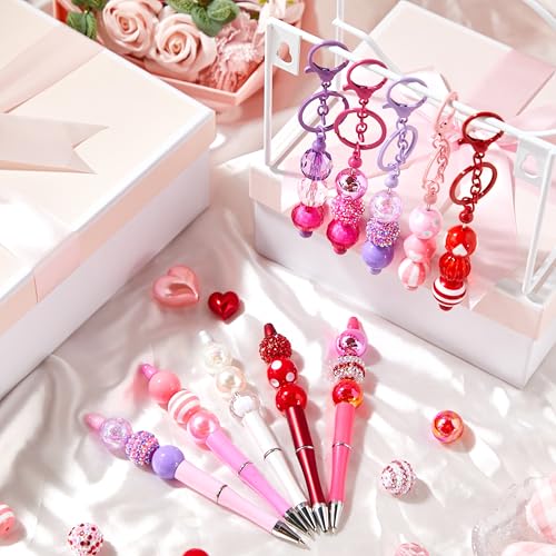 Huquary 100 Pcs 20mm Rhinestone Bubblegum Beads for Pens Mixed Crystal Resin Chunky Beads for DIY Craft Keychain Necklace Bracelet Jewelry Making(Sweet Color) - color: Sweet Style