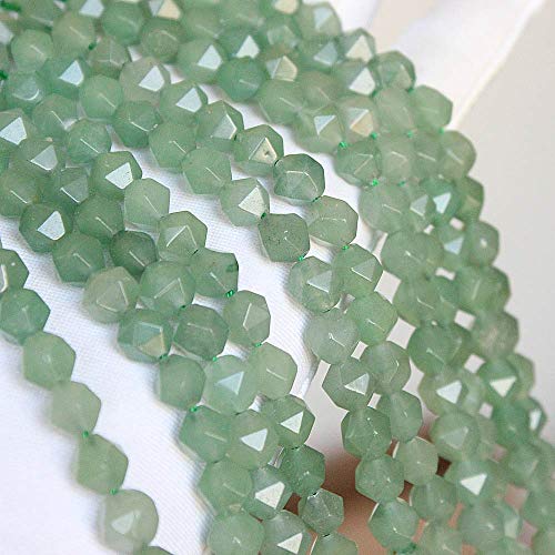 MJDCB Best Sellers Natural Stone Beads Faceted Polygon Green Aventurine Crystal Energy Stone Healing Power for Jewelry Making(8mm) - color: Green Aventurine