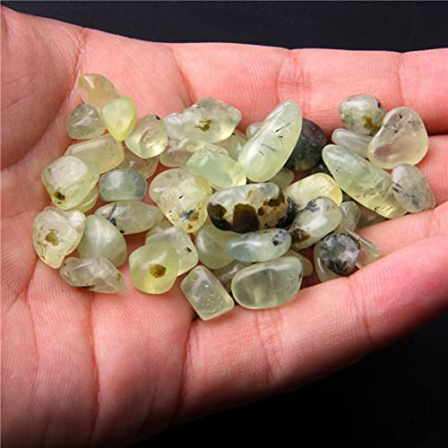 Natural 500 pcs Prehnite No Hole Undrilled Irregular Chip Gemstone Beads Rock Gravel Crystal Tumble Minerals Gravel Specimen Energy Decorative Stone Fish Tank Stone - color: Prehnite