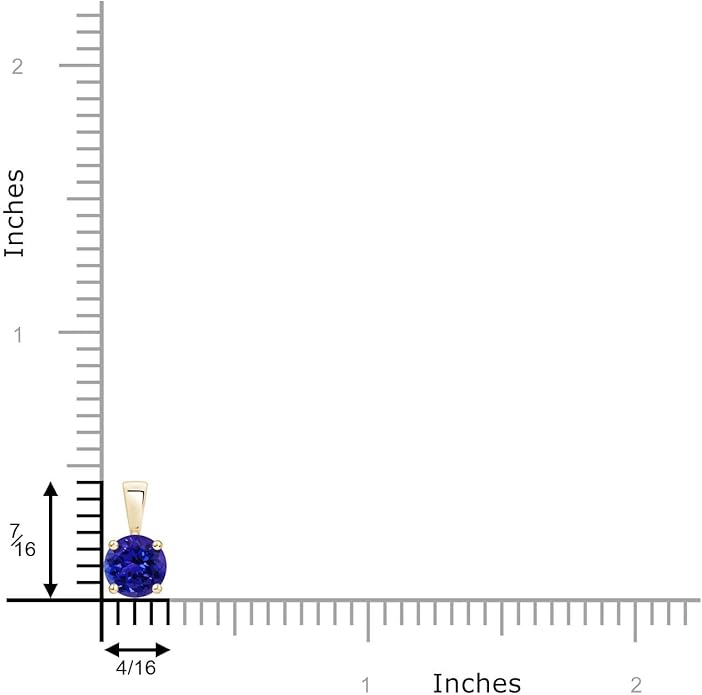 Angara Natural Tanzanite Solitaire Pendant for Women | Round Tanzanite Solitaire Pendant Necklace in 14K Solid Gold/Silver/Platinum With 18" Chain | December Birthday, Gemstone Jewelry Gift