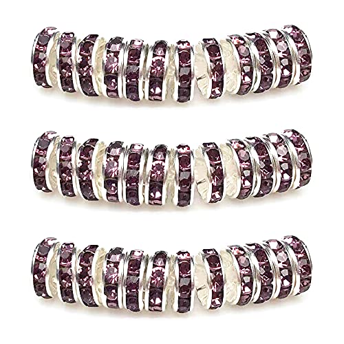 MJDCB Rondelle Spacer Beads Round Crystal Czech Rhinestone for Bracelets Necklaces Jewelry Making Accessories (Purple,6mm/100pcs) - color: Purple, size: 6mm/100pcs