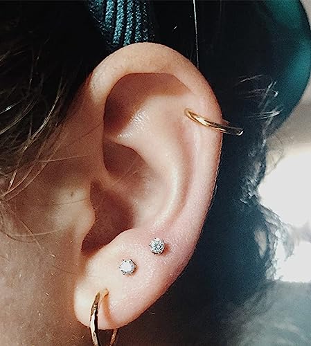 QWALIT Piercing Taper Threadless Insertion Tool - Titanium Labret Pin 16g, 18g, 20g - color: E4 - Gold Mix Pin 18g 6mm/8mm
