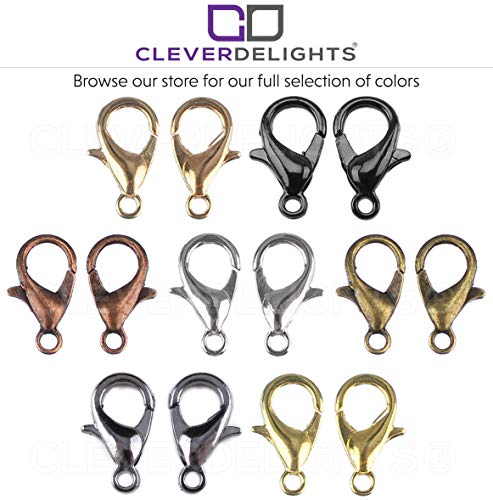 CleverDelights 21x12mm Lobster Clasps - 50 Pack (Antique Copper) - color: Antique Copper