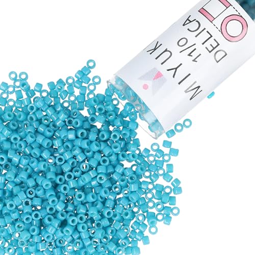 Miyuki Delica Seed Beads – Size 11/0 (1.6 mm), DB2133, Duracoat Opaque Azure, 7.2 g, Approx. 1440 Beads, Made in Japan - color: DB2133 - Duracoat Opaque Azure