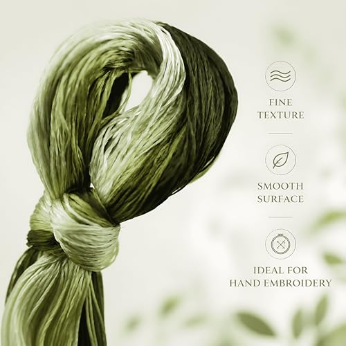 Natural 100% Silk Thread, Handmade Embroidery Thread Silk Floss 8 Colors 110m Each (77) - color: 77
