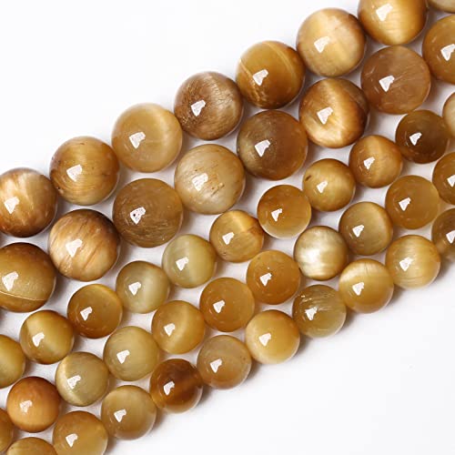 4mm 90pcs Natural Gemstone Gold Tiger Eye Beads Round Spacer Loose Beads for Jewelry Making DIY Bracelet Necklace 15" Inch (Gold Tiger Eye Stone, 4mm) - color: Gold Tiger Eye Stone, size: 4mm