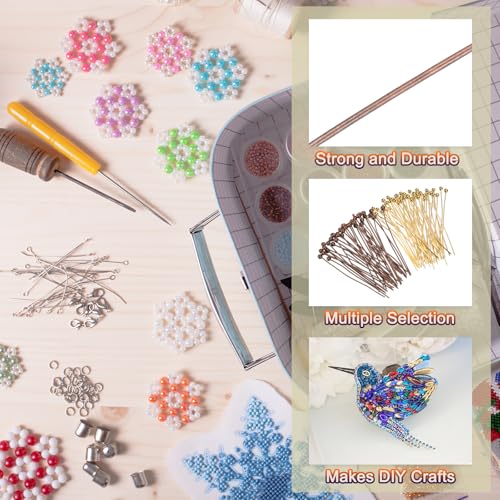 MECCANIXITY 200Pcs Plated Ball Head Pins Jewelry Making 24 Gauge 25mm Wire Head Pins Brass Ball Head Pins End Head Pins for DIY Craft Necklaces Bracelets Earrings, Purple Bronze and Gold - color: Purple Bronze and Gold, size: 25mm