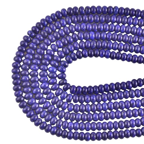 Rondelle Beads for Jewelry Making 5x8mm Natural Stone Beads 1 Strand 15.5inch Lentil Spacer Beads Rondelle Gemstone Bead Semi-Precious Stone Bead for Bracelet Necklace Crafts Lapis Lazuli - color: Lapis Lazuli Beads