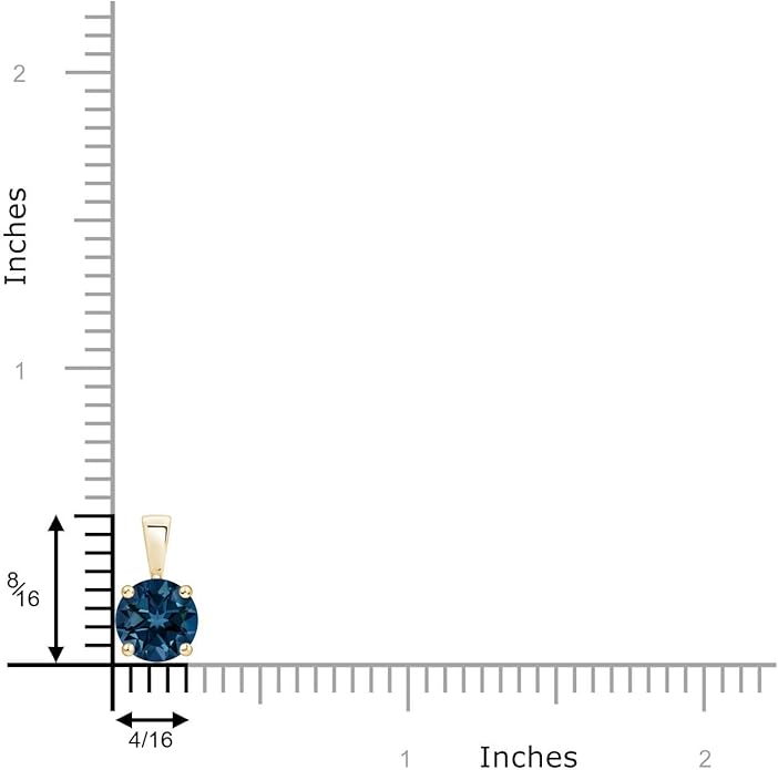 Angara Natural Blue Topaz Solitaire Pendant for Women | Classic Prong-Set Round Blue Topaz Pendant in 14K Solid Gold/Silver/Platinum With 18" Chain | December Birthday, Gemstone Jewelry Gift