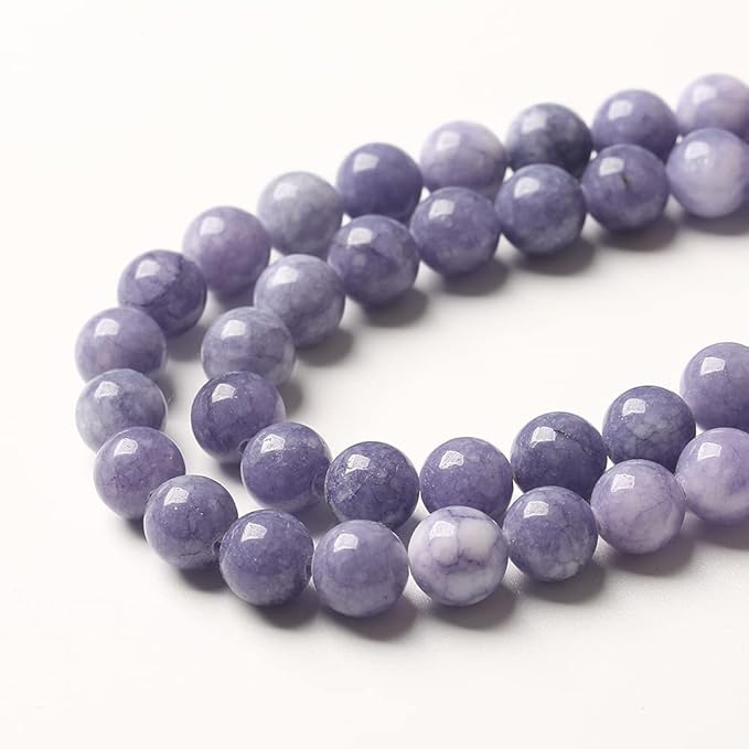 6mm 120pcs Natural Purple Angelite Stone Beads Lavender Gemstone Round Loose Beads for Jewelry Making DIY Bracelet Necklace Earrings 32" 2 Strands