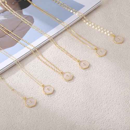 Mothers Day Gifts for Mom Cross Necklace for Women Dainty 14K Gold Plated Cross Coin Necklace Simple Round Disc Pendant Minimalist Cute Charm Everyday Religious Jewelry Gifts - style: figaro chain