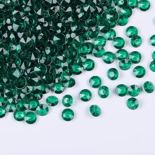 1000pcs/ Pack Wedding Table Acrylic Diamond Scatter Crystals Confetti Acrylic Gems Vase Fillers Rhinestones for Wedding, Bridal Shower, Vase Beads Decorations (10mm, Invisible Green) - color: Invisible Green, size: 10mm