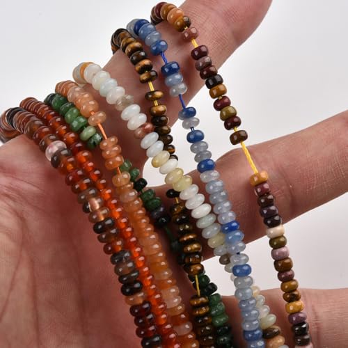 160pcs 4x2mm Natural Ruby Zoisite Disk Rondelle Spacer Stone Semi Precious Gemstone Loose Beads for Jewelry Making 15 Inch - color: Ruby Zoisite
