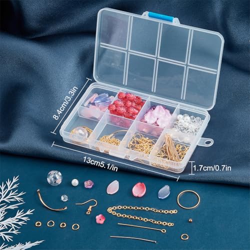 SUNNYCLUE 1 Box DIY 10 Pairs Glass Petal Charms Flower Pendants Earring Making Kit Glass Flower Beads for Jewelry Making Charms Round Linking Rings Faceted Beads Spring Earrings - color: Diy 10 Pairs Glass Petal Charms Earrings