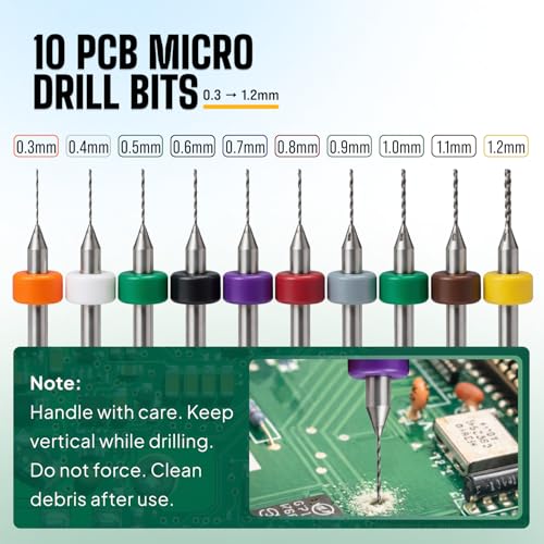 Micro Drill Bits Set with Pin Vise | Small Hand Drill - Pin Vise Hand Drill Manual, PCB Mini Bits for Resin Beads Polymer Clay | DYI Jewelry Making, set - style: Professional