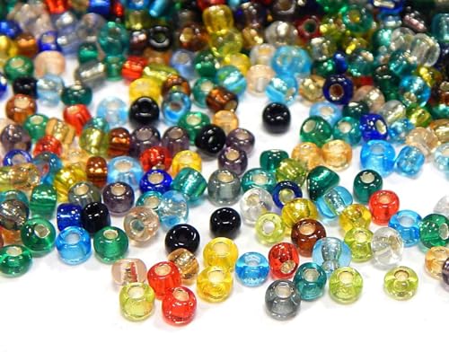 Perlin Glass Seed Beads 2mm 11/0 Round Mini Small Pony Beads 6500pcs for Making Earrings Bracelets Pendants Waist Jewelry DIY Handmade Silver Lined Color Kit (Assorted Colours) - color: Assorted Colours