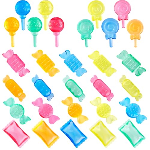 Niceup Plastic Candy Toys Lollipop Fake Sweets 160pcs Small Candyland Décor Party Favors Resin Figurine Slime Charms for Easter Egg Birthday Pinata Goodie Bag Fillers, Rave Trinkets - style: Candies Mini (about 160pcs)