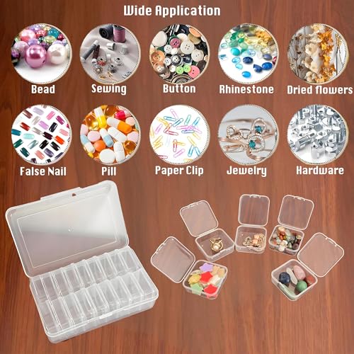 Clear Plastic Organizer Box 18 Pack-Multi Sized Containers with Lids for Beads,Crafts,Small Items,Stackable,Clear Storage Solution Home and Office Organization,Craft Supply,Bead Storage - size: 18 Pieces Mixed Set