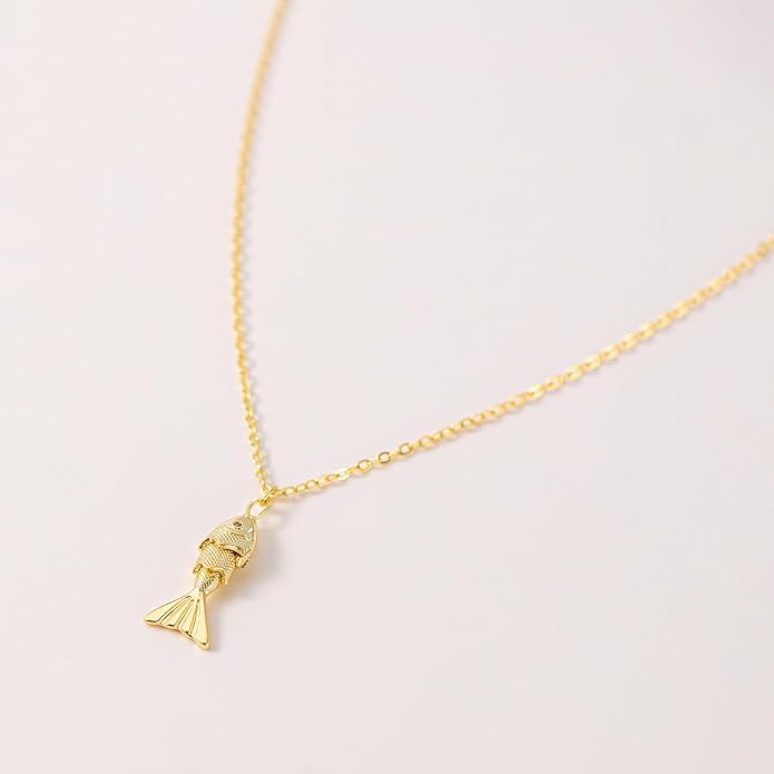 14K Gold Plated Dainty Pendant Butterfly Bead Boot Bee Baseball Flower Compass Airplane Heart Hummingbird Tree Necklace Simple Jewelry Gift for Women