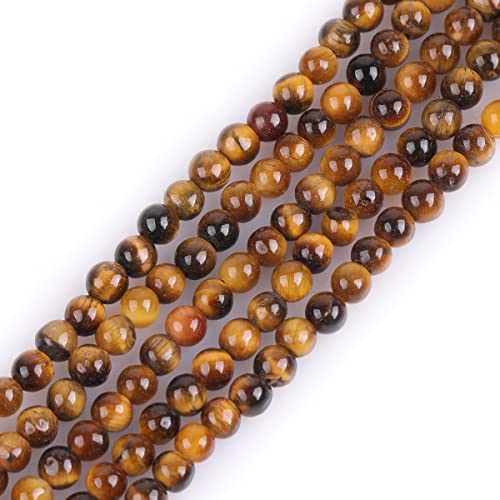 GEM-Inside Natural 3mm Tiger Eye Gemstone Loose Beads Round Crystal Energy Stone Power for Jewelry Making 15'' - color: Yellow Tiger Eye, size: 3mm