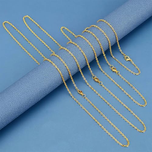 PH PandaHall 33 ft Necklace Chains 2.2mm Golden Iron Cross Chains Link Flat O-Shaped Cable Chains Craft Jewelry Chain for DIY Necklace Bracelet Jewelry Making Valentine, 3x2.2x0.6mm - color: Golden-3x2.2x0.6mm, size: 3x2.2x0.6mm