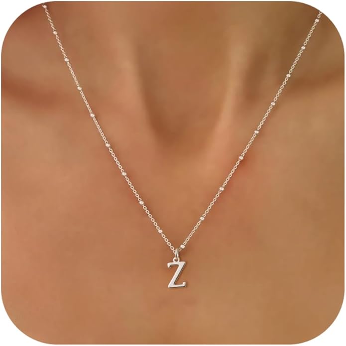 Valentines Gifts for Her Women - Initial Necklaces for Women Dainty 14k Gold Plated A-Z Letter Pendant Name Necklaces Cute Charm Choker Fashion Accessories Non Tarnish Trendy Jewelry Gift
