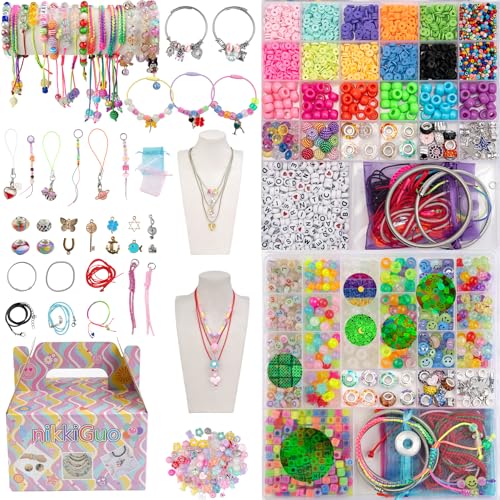 Hardy Guo Clay Beads Glow Beads Bracelet Making Kit Beads for Friendship Bracelet kit with Letter Beads Jewelry Making Set for Beginners Gifts (Pandora - Two-in-One) - color: Pandora - Two-in-One