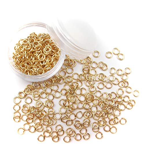 ALL in ONE 15 Gram/300pcs 4mm Gold Plated Open Jump Ring with 5 Gram Storage Box - color: Gold, size: 4mm