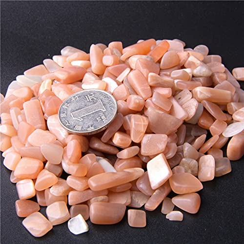 Natural 500pcs Sun Stone No Hole Undrilled Irregular Chip Gemstone Beads Rock Gravel Crystal Tumble Minerals Gravel Specimen Energy Decorative Stone Fish Tank - color: Sun Stone