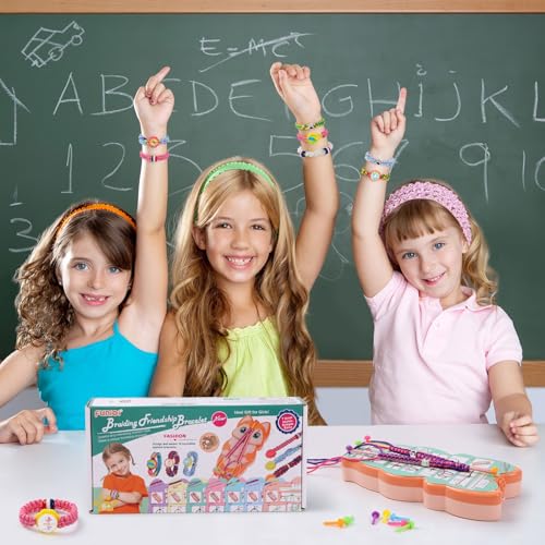 FUNiOi Bracelet Making Kit for Girls 8-10 12 Year Old - DIY Friendship Bracelets Crafts Toys for Kids Ages 6, 7+, Cool Birthday Gift Idea - Cute Squirrel Appearance Bracelet String Maker - size: Friendship Bracelet Kit