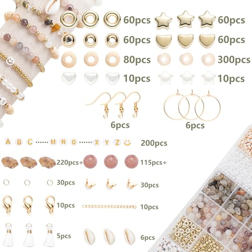 Xylise Jewelry Making Supplies Kit Natural Stone Beads for Irregular Natural Stone with for DIY Craft Bracelet Necklace Earrings for Adults(Light Purple) - color: Light purple