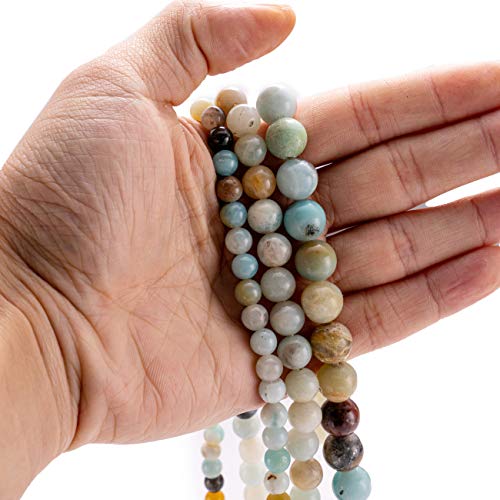 BEADIA Natural Amazonite Jade Stone Round Loose Semi Gemstone Beads for Jewelry Making 8MM 44PCS - color: Amazonite Jade, size: 8mm