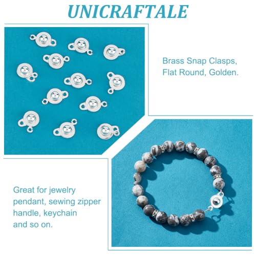 UNICRAFTALE 12 Sets Stainless Steel Snap Clasps Small Silver Snap Button Ball & Socket Snaps Clasps Fastener Clasp Connector Round Snaps Button Clasp for DIY Bracelets Jewelry Making - color: Silver