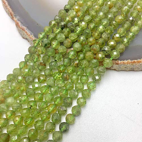 Natural Peridot Faceted Round Size 3mm 15.5" Strand