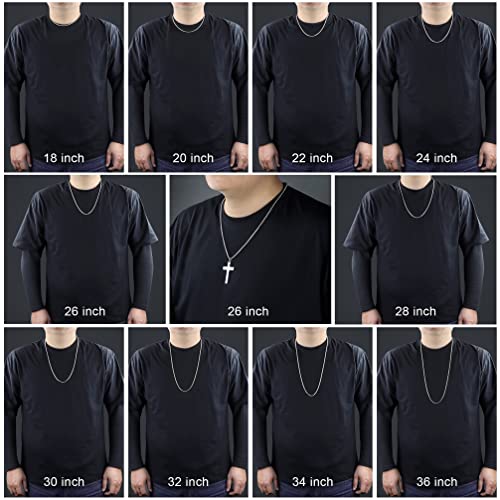 Square Rolo Chain Necklace Stainless Steel Round Box Necklace for Men Women/2mm-7mm/16Inch-36Inch - color: Stainless Steel-Silver, size: 28 Inches, style: 2 mm width