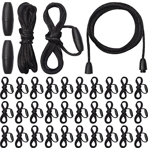 30 Sets Replacement Necklace Cords with Breakaway Clasps DIY Nylon Lanyard Necklace Cord and Plastic Clasp Buckle Breakaway Safety for Pendant(Black) - color: Black