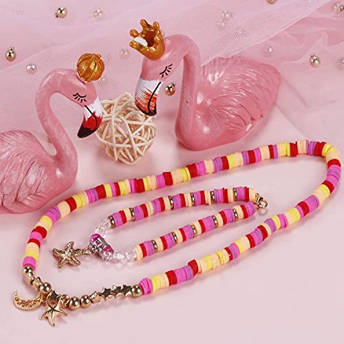 MIIIM Red Clay Bracelet Kit - Heishi Beads, Clay Charms, Gold Spacer Beads - Jewelry Making & Friendship Bracelet Kit for Valentine's Day, Crafts, Raves, Gifts - color: Red