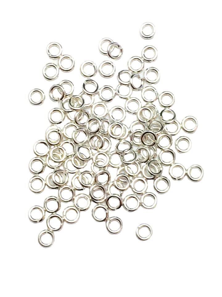 100pcs 925 Sterling Silver Open Jump Rings, 22 Gauge 2.8mm OD/1.6mm ID Made in USA by CRAFT WIRE - size: 2.8mm OD/1.6mm ID