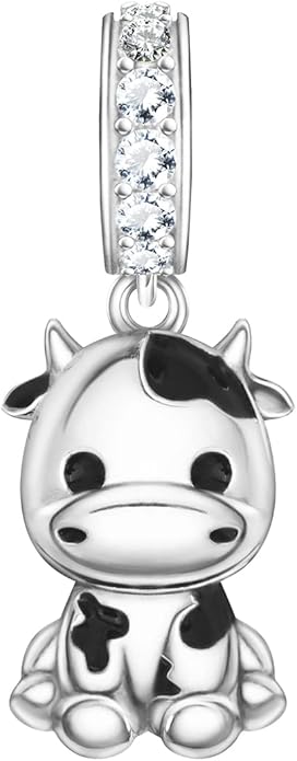 PROESS Sterling Silver/Red Panda/Cow/Highland Cow/Otter/Squirrel/Elephant/Axolotl/Cat/Fox/Bee/Butterfly/Hummingbird/Tiger/Lion/Mokeny/Koala/Dog Charm Animal Charms Bead for Jewelry Making