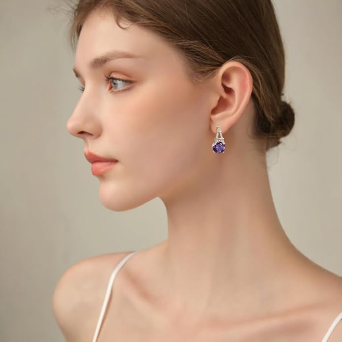 Alphabet Earring for Women, 18K Gold Plated Brass with Cubic Zirconia.