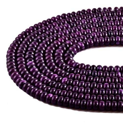 Rondelle Beads for Jewelry Making 5x8mm Natural Stone Beads 1 Strand 15.5inch Lentil Spacer Beads Rondelle Gemstone Bead Semi-Precious Stone Bead for Bracelet Necklace Crafts Amethyst - color: Amethyst Beads