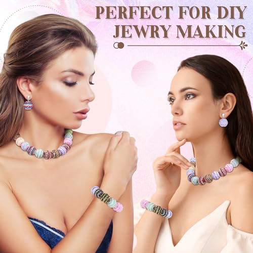 40 Pcs 20 mm Rhinestone Beads Bulk Crystal Round Disco Ball Chunky Bubblegum Beads for Pens Bracelets Charms Craft European Style Jewelry Making Supplies Christmas(20 Colors) - color: 20 Colors