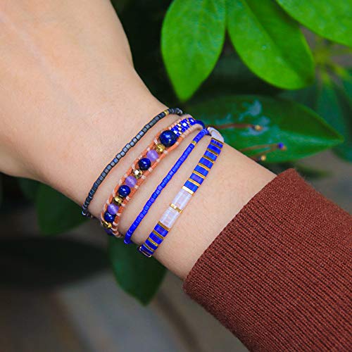 KELITCH Adjustable turquoise bead bracelet single color knitting friendship bracelet fashion jewelry daily wear gift (28 color selection) - color: Grey 04I