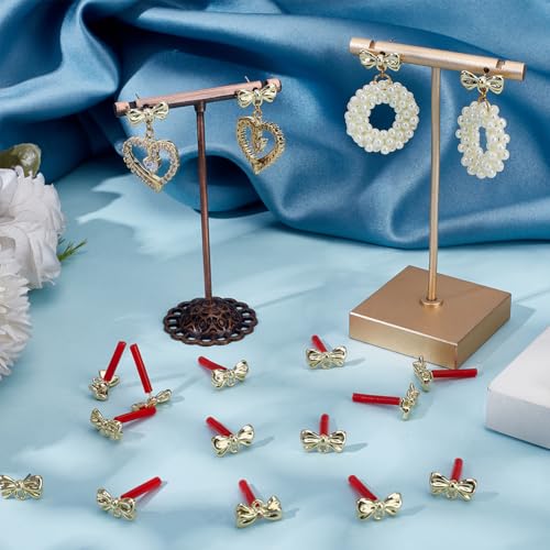 SUNNYCLUE 1 Box 90Pcs Stud Earring Findings Bowknot Earring Posts with 925 Sterling Silver Pins Earring Stud with Holes Earring Studs for Jewelry Making Accessories DIY Dangle Earrings Supplies Women - style: Bow 2
