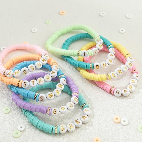 JIASHUYEYE Preppy Bracelets for Teen Girls - Stackable Boho Surfer Friendship Bracelets Set for Little Girls & Women - style: 18Pcs - Inspiration