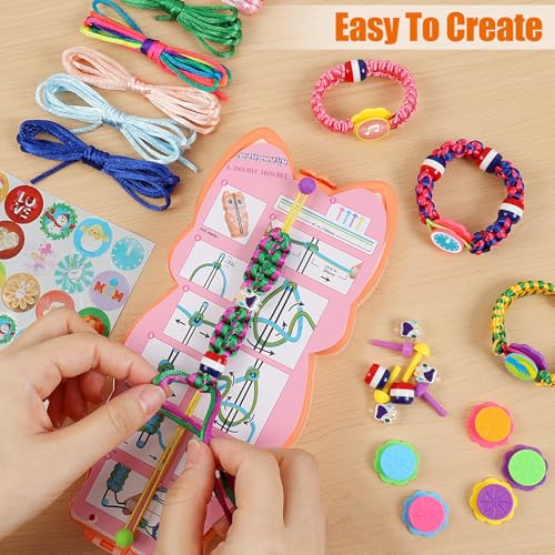 FUNiOi Bracelet Making Kit for Girls 8-10 12 Year Old - DIY Friendship Bracelets Crafts Toys for Kids Ages 6, 7+, Cool Birthday Gift Idea - Cute Squirrel Appearance Bracelet String Maker - size: Friendship Bracelet Kit